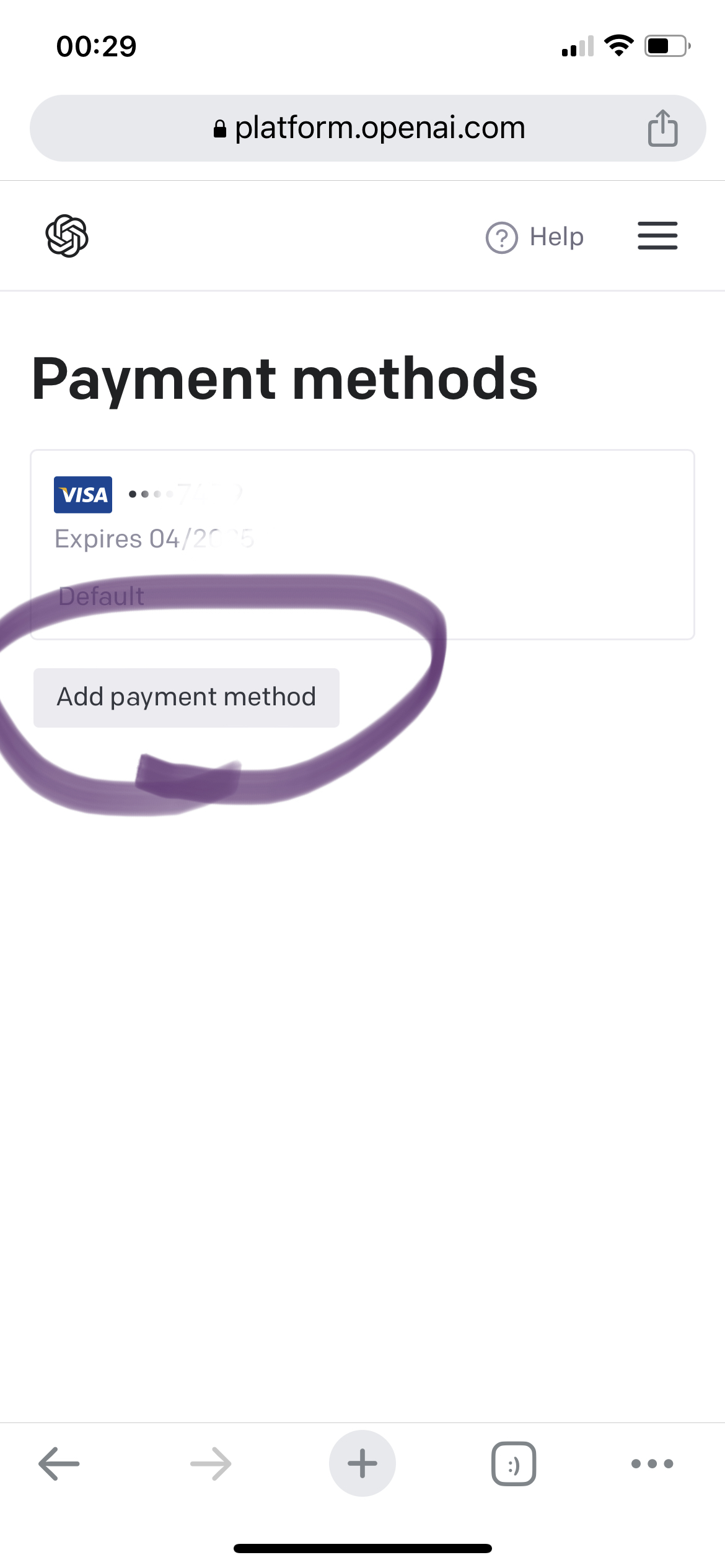 d) Configura metodo de pago