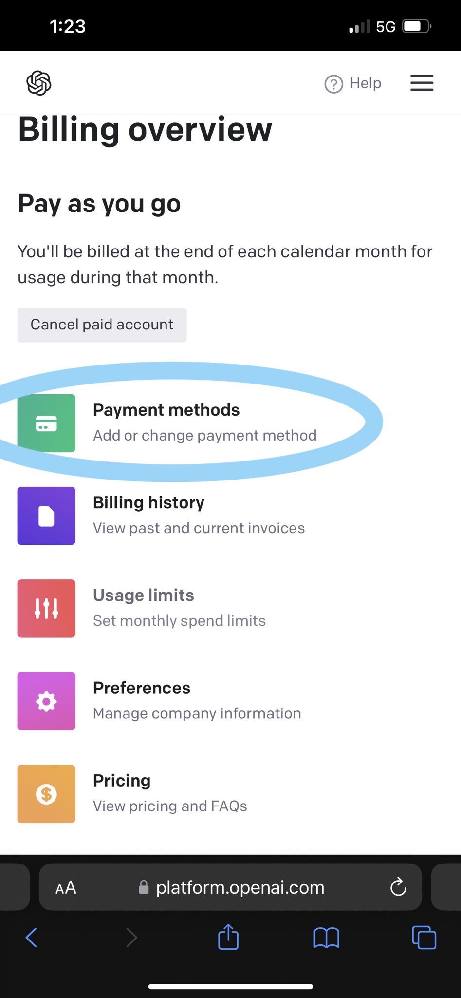 a) Configura tu método de pago